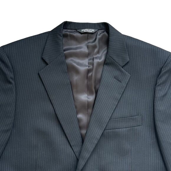 🆕Concepts By Claiborne Men’s Black Pinstripe Blazer Jacket - Picture 4 of 14